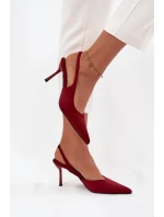 Podpatky s odkrytými patami Bordó Lenira