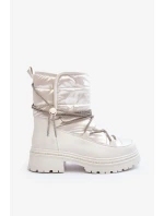 Dámské sněhule s ozdobným šněrováním, bílá Rilana