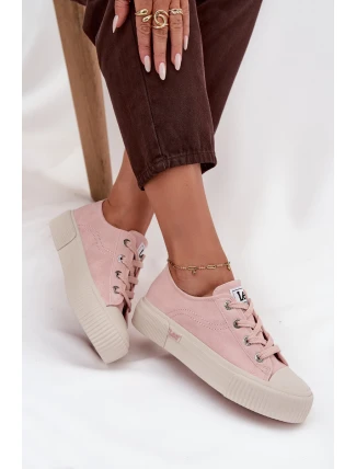 Dámské trampky na platformě LEE ISLA C WOMEN LOW – růžové