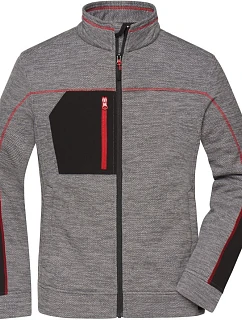 Daiber JN 1817 Dámská pletená fleecová bunda 02.1817 carbon melange/black/red