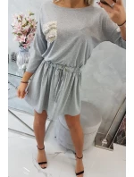 Šaty s flitrovou kapsou šedé