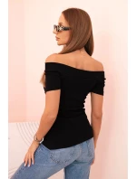 Dámská bavlněná blůza s výstřihem do V a potiskem bílá