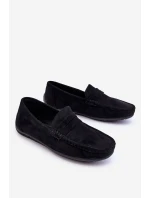 Mužské semišové mokasíny černé Wesley