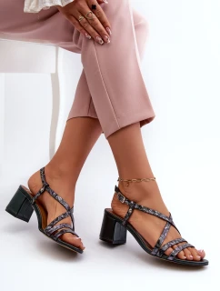 Kožené sandály na nízkém podpatku Maciejka 06653-09 Tmavě zelené