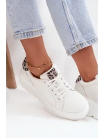 Kožené dámské tenisky na platformě Panterka Vinceza 89144 Bílé