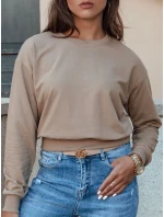 CASUALVIBE dámská klasická mikina světle hnědá FashionStreet BY1302 CASUALVIBE dámská klasická mikina světle hnědá FashionStreet BY1302