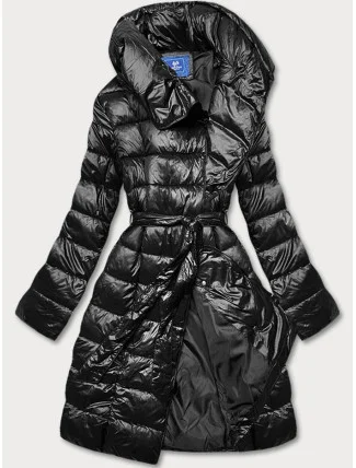 Černá dámská bunda s vyhrnutým límcem (ag1-j9061b) Černá dámská bunda s vyhrnutým límcem (ag1-j9061b)