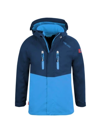 Dětská zimní bunda TrollKids Kids Bryggen 3v1 Jacket bunda do deště s kapucí modrá (418-110)