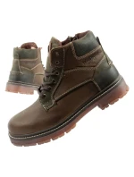 Wrangler Allan Mid pánské boty sable boots smart leather green brown