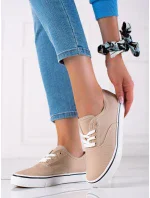 Moderní dámské hnědé  tenisky bez podpatku