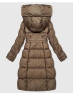 Hnědá dlouhá a hrubší zimní bunda s opaskem Minority (P3-6033-305) Hnědá dlouhá a hrubší zimní bunda s opaskem Minority (P3-6033-305)