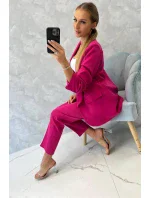 Elegantní souprava saka s kalhotami fuchsiová