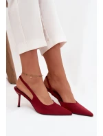 Podpatky s odkrytými patami Bordó Lenira