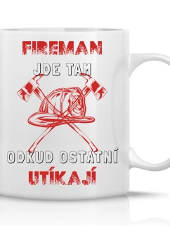 HASIČ - klasický bílý keramický hrníček 300 ml