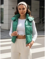 Dámská prošívaná vesta OSHE zelená FashionStreet TY3702 Dámská prošívaná vesta OSHE zelená FashionStreet TY3702