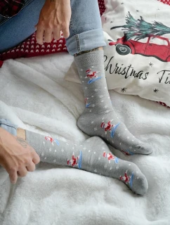 Milena ponožky 1290-032 Christmas Santa Snowboard 38-46