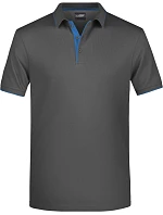 Daiber JN 728 Pánské piqué polo s kontrastní légou 02.0728 graphite/aqua Daiber JN 728 Pánské piqué polo s kontrastní légou 02.0728 graphite/aqua