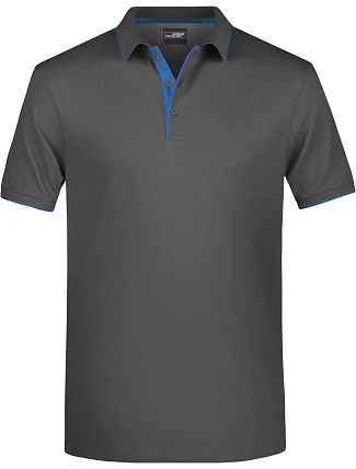 Daiber JN 728 Pánské piqué polo s kontrastní légou 02.0728 graphite/aqua Daiber JN 728 Pánské piqué polo s kontrastní légou 02.0728 graphite/aqua