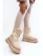 Dámské sněhové boty s tlustou podrážkou GOE MM2N4079 Bežové