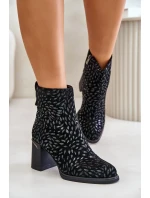 Dámské Boty Zateplené Na Podpatku Černé D&A MR880-085 Dámské Boty Zateplené Na Podpatku Černé D&A MR880-085