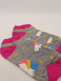 Dětské kotníkové ponožky Jednorožec šedé