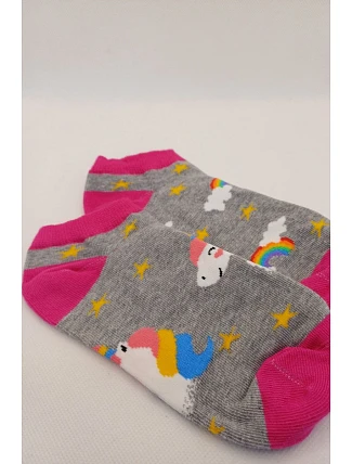 Dětské kotníkové ponožky Jednorožec šedé
