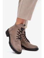 Dámské kotníkové boty na podpatku Vinceza – šedé