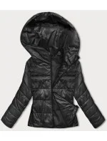 Krátká černá dámská bunda s kapucí (B8187-1) Krátká černá dámská bunda s kapucí (B8187-1)