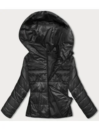 Krátká černá dámská bunda s kapucí (B8187-1) Krátká černá dámská bunda s kapucí (B8187-1)