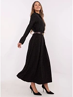 Elegantní maxi sukně s ozdobným lemem černá (19720) Elegantní maxi sukně s ozdobným lemem černá (19720)