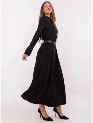 Elegantní černá maxi sukně v ozdobném provedení (19720)