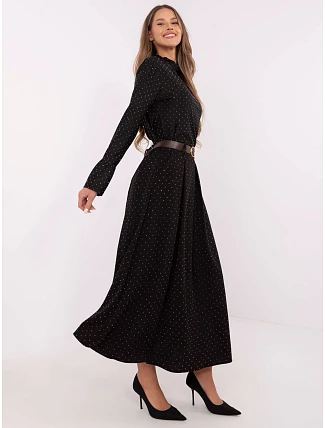 Elegantní maxi sukně s ozdobným lemem černá (19720) Elegantní maxi sukně s ozdobným lemem černá (19720)