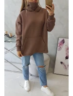 Zateplená mikina se zipem na zádech mocca Zateplená mikina se zipem na zádech mocca