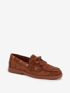 Polobotky Mokasiny Dámské S Vázáním Camel Calivra