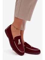 Dámské mokasíny (loafersy) z eko semiše Darwen – bordó