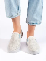 Zajímavé tenisky bílé dámské bez podpatku Zajímavé tenisky bílé dámské bez podpatku