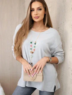 Halenka s náhrdelníkem šedý