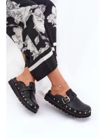 Kožené Klapky Chodaky Dámské Na Platformě Big Star RR274A378 Černé