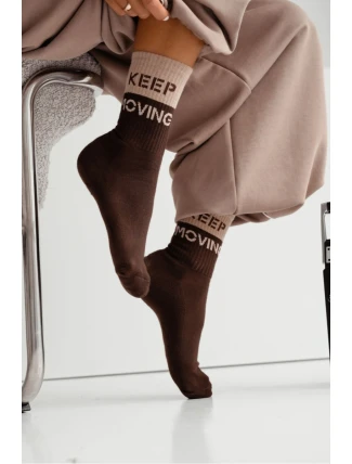 Dámské ponožky Keep Moving – čokoládové