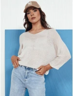 Dámský prolamovaný svetr ANNIS beige FashionStreet MY2336