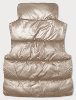 Světle béžová krátká dámská vesta se stojáčkem (B8245-51)