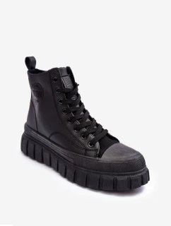 Ocieplane Kožené Boty Na Zip Big Star MM274625 Černé