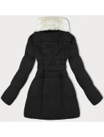 Černá dámská bunda obšitá kožešinou se stojáčkem J Style (16M9165-392)