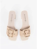 Klasické hnědé dámské nazouváky na širokém podpatku Klasické hnědé dámské nazouváky na širokém podpatku