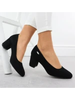 Černé semišové lodičky na jehlovém podpatku Sergio Leone PB178