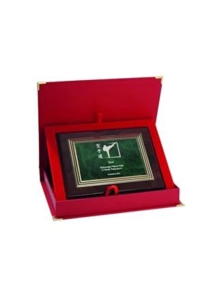 Plastový diplom s gravírováním na zlaté desce + ETUI