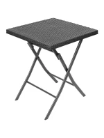 BALKONOVÝ NÁBYTEK SET STŮL 58X58X70CM A 2 ŽIDLE ČERNÁ