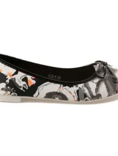 Unikátní černé dámské baleríny s květy