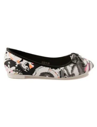 Unikátní černé dámské baleríny s květy Unikátní černé dámské baleríny s květy