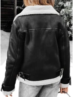 Dámská černá bunda z ovčí kůže ramones FashionStreet TY5237z